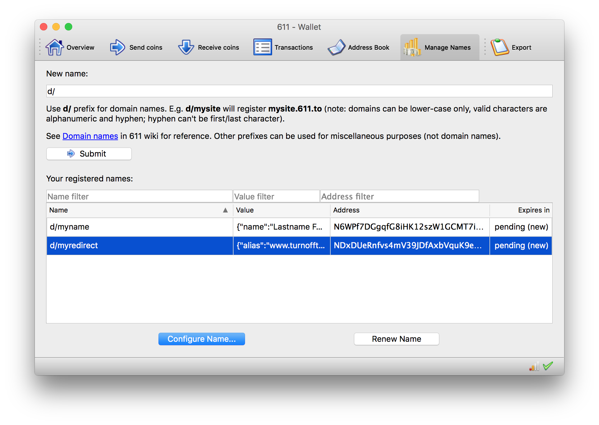 611 Wallet Manage Names Wait At Least 1h Flo s Press 4u